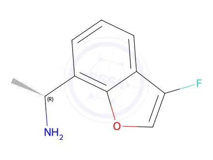Chemical structure of (R)-1-(3-fluorobenzofuran-7-yl)ethan-1-amine