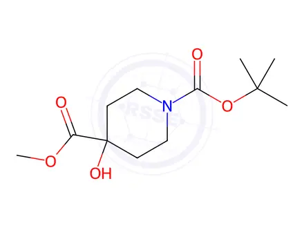 Chemical structure of 1-tert-butyl 4-methyl 4-hydroxypiperidine-1,4-dicarboxylate