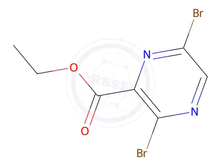 Chemical structure of Ethyl 3,6-dibromopyrazine-2-carboxylate