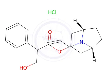Chemical structure of ENDO-(±)-8-ALLYL-8-AZABICYCLO[3.2.1]OCT-3-YL (HYDROXYMETHYL)PHENYLACETATE HYDROCHLORIDE