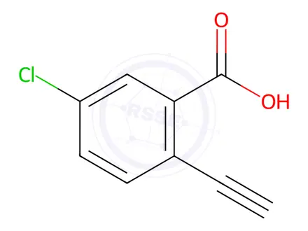 Chemical structure of Benzoic acid, 5-chloro-2-ethynyl-