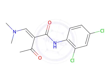 Chemical structure of 2-acetyl-N-(2,4-dichlorophenyl)-3-(dimethylamino)acrylamide