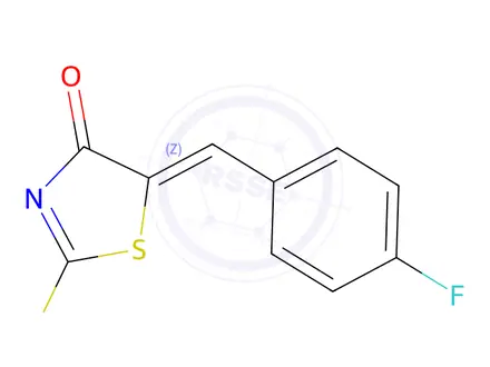 Chemical structure of (5Z)-5-[(4-Fluorophenyl)methylidene]-2-(methylsulfanyl)-4,5-dihydro-1,3-thiazol-4-one