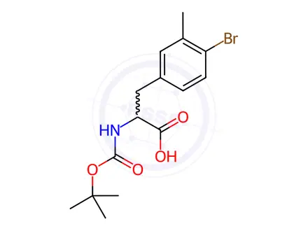 Chemical structure of N-Boc-4-bromo-3-methyl-DL-phenylalanine