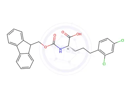 Chemical structure of (S)-Fmoc-2-Amino-5-(2,4-dichlorophenyl)pentanoic acid