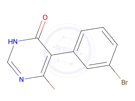 Chemical structure of 4(3H)-Pyrimidinone, 5-(3-bromophenyl)-6-hydroxy-