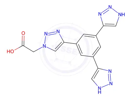 Chemical structure of 2-(4-(3,5-Di(1H-1,2,3-triazol-4-yl)phenyl)-1H-1,2,3-triazol-1-yl)acetic acid