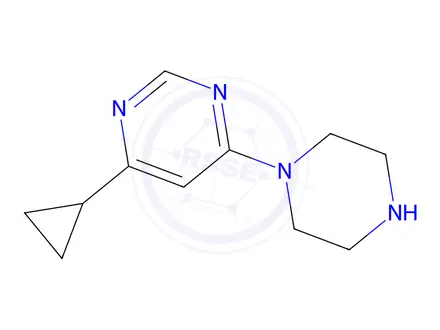 Chemical structure of 4-Cyclopropyl-6-(piperazin-1-yl)pyrimidine