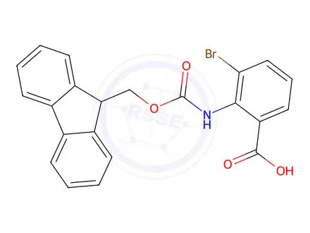Chemical structure of 2-((((9h-Fluoren-9-yl)methoxy)carbonyl)amino)-3-bromobenzoic acid