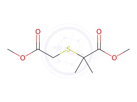 Chemical structure of methyl 2-[(2-methoxy-2-oxoethyl)sulfanyl]-2-methylpropanoate