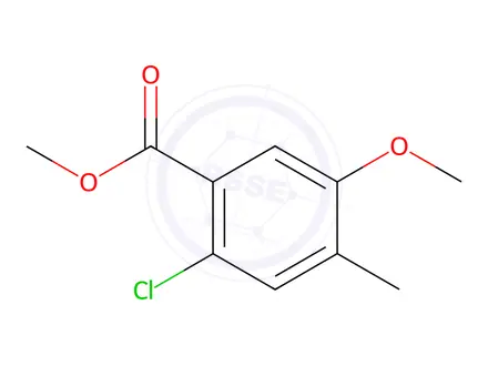 Chemical structure of Benzoic acid, 2-chloro-5-methoxy-4-methyl-, methyl ester