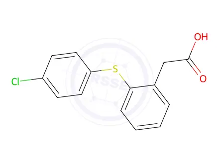 Chemical structure of Benzeneacetic acid, 2-[(4-chlorophenyl)thio]-