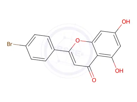 Chemical structure of 2-(4-Bromophenyl)-5,7-dihydroxy-4H-chromen-4-one