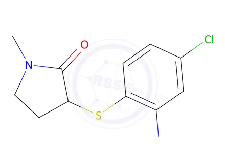 Chemical structure of 3-[(2-amino-4-chlorophenyl)sulfanyl]-1-methylpyrrolidin-2-one