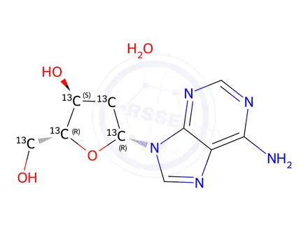 Chemical structure of 2'-Deoxyadenosine-1',2',3',4',5'-13C5