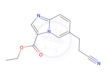 Chemical structure of Ethyl 6-(2-cyanoethyl)imidazo[1,2-a]pyridine-3-carboxylate
