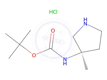 Chemical structure of tert-Butyl (R)-(3-methylpyrrolidin-3-yl)carbamate hydrochloride