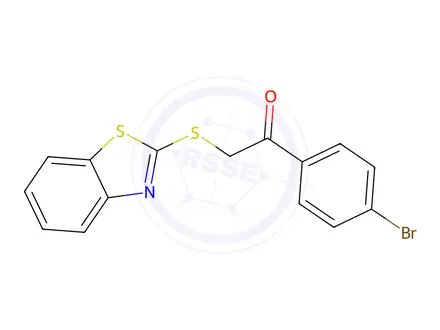 Chemical structure of 2-(Benzo[d]thiazol-2-ylthio)-1-(4-bromophenyl)ethanone