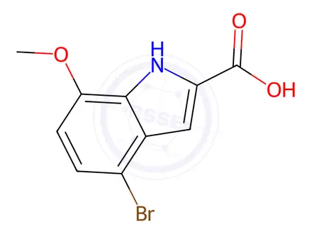 Chemical structure of 4-Bromo-7-methoxy-1H-indole-2-carboxylic Acid