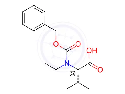 Chemical structure of N-((Benzyloxy)carbonyl)-N-ethyl-L-valine