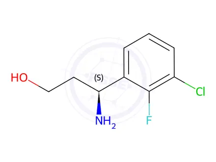 Chemical structure of (3S)-3-AMINO-3-(3-CHLORO-2-FLUOROPHENYL)PROPAN-1-OL