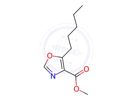 Chemical structure of 4-Oxazolecarboxylic acid, 5-pentyl-, methyl ester