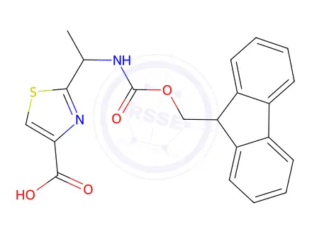 Chemical structure of 2-[1-({[(9h-fluoren-9-yl)methoxy]carbonyl}amino)ethyl]-1,3-thiazole-4-carboxylic acid