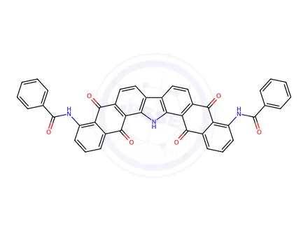 Chemical structure of N,N'-(5,10,15,17-Tetraoxo-10,15,16,17-tetrahydro-5H-dinaphtho[2,3-a:2',3'-i]carbazole-4,11-diyl)dibenzamide
