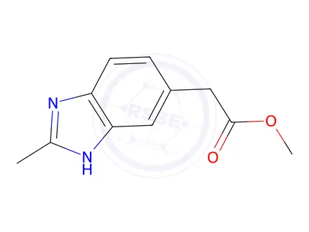 Chemical structure of Methyl 2-(2-methyl-1H-benzo[d]imidazol-5-yl)acetate