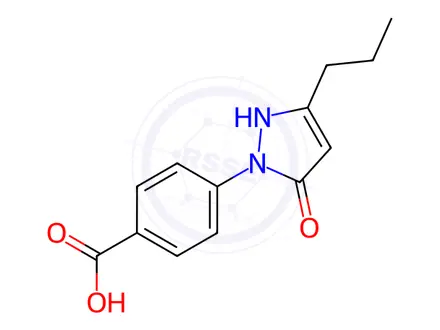 Chemical structure of 4-(5-Oxo-3-propyl-2,5-dihydro-1H-pyrazol-1-yl)benzoic Acid