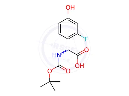 Chemical structure of α-[[(1,1-Dimethylethoxy)carbonyl]amino]-2-fluoro-4-hydroxybenzeneacetic Acid