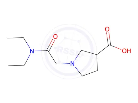 Chemical structure of 1-[(diethylcarbamoyl)methyl]pyrrolidine-3-carboxylic acid
