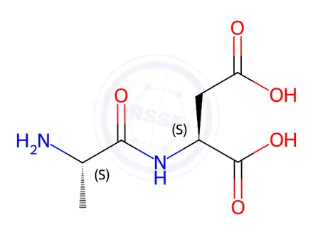 Chemical structure of L-alanyl-L-aspartic acid dipeptide (AD) standard