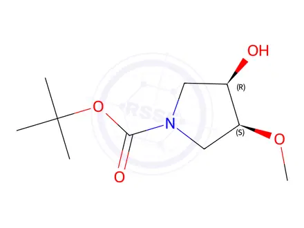 Chemical structure of rel-tert-Butyl (3R,4S)-3-hydroxy-4-methoxypyrrolidine-1-carboxylate