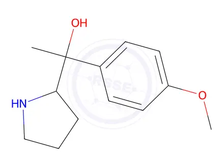 Chemical structure of 1-(4-methoxyphenyl)-1-(pyrrolidin-2-yl)ethan-1-ol