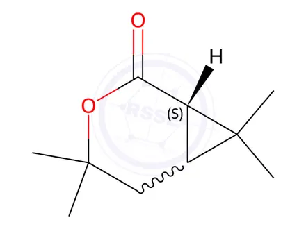 Chemical structure of (1S)-Chrysanthemolactone