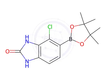 Chemical structure of 4-Chloro-5-(4,4,5,5-tetramethyl-1,3,2-dioxaborolan-2-yl)-1,3-dihydro-2H-benzo[d]imidazol-2-one