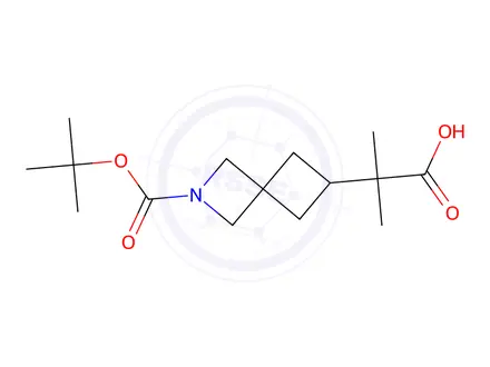 Chemical structure of 2-(2-(Tert-butoxycarbonyl)-2-azaspiro[3.3]Heptan-6-yl)-2-methylpropanoic acid