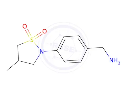 Chemical structure of 2-[4-(Aminomethyl)phenyl]-4-methyl-1,2-thiazolidine-1,1-dione