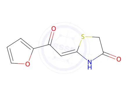 Chemical structure of 2-[2-(furan-2-yl)-2-oxoethylidene]-1,3-thiazolidin-4-one