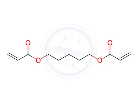 Chemical structure of 1,5-Pentanediol Diacrylate (Stabilized with Hydroquinone)