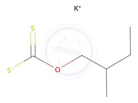 Chemical structure of potassium 2-methylbutyl dithiocarbonate