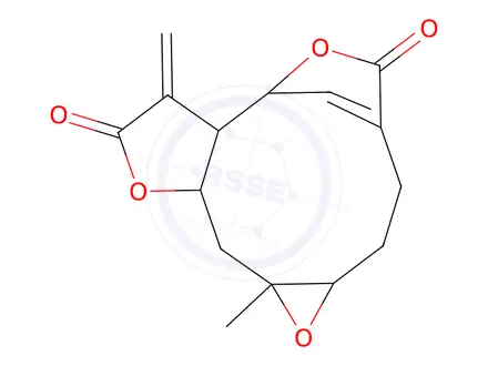 Chemical structure of (1aS,7R,7aR,10aS,11aS)-1a,2,3,7a,8,10a,11,11a-Octahydro-11a-methyl-8-methylene-5H-7,4-methenofuro[3,2-c]oxireno[f]oxacycloundecin-5,9(7H)-dione
