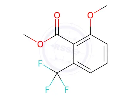 Chemical structure of Benzoic acid, 2-methoxy-6-(trifluoromethyl)-, methyl ester