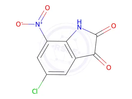 Chemical structure of 5-chloro-7-nitroindoline-2,3-dione
