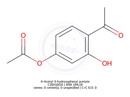 Chemical structure of 4-Acetyl-3-hydroxyphenyl acetate