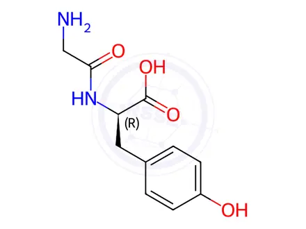 Chemical structure of D-Tyrosine, N-glycyl-