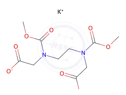Chemical structure of potassium [[N,N'-ethylenebis[N-(carboxymethyl)glycinato]](4-)-N,N',O,O',ON,ON']indate(1-)
