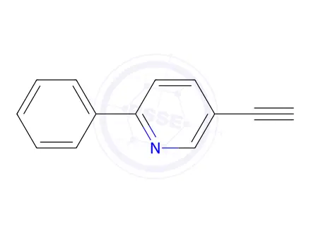 Chemical structure of 5-ethynyl-2-phenylpyridine