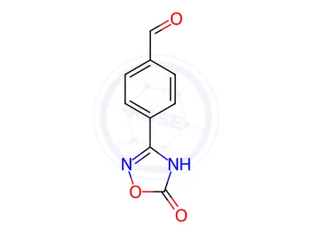 Chemical structure of 4-(5-oxo-4,5-dihydro-1,2,4-oxadiazol-3-yl)benzalde hyde